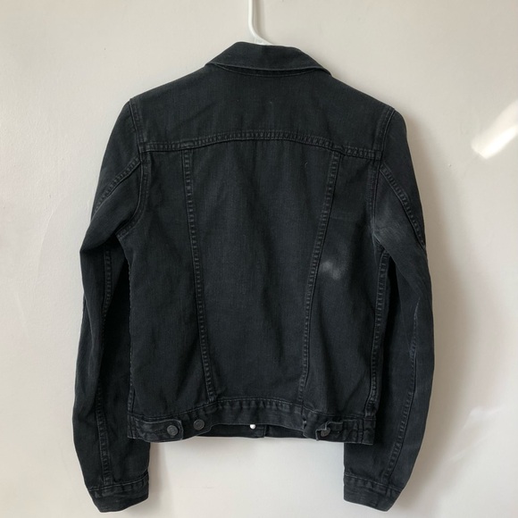Gap Distressed Black Denim Jacket - Picture 3 of 4